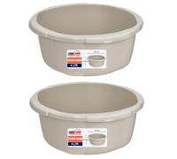 Best House | Round Basin | Kitchen Washing Up Bowl | 4 Litres | Cream | 2 Pcs | Multipurpose Bath Tub/Washing Tub for Kitchen, Bathroom, and Household Use (Pack of 2)