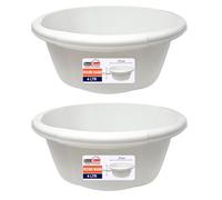 Best House | Round Basin | Kitchen Washing Up Bowl | 4 Litres | White | 2 Pcs | Multipurpose Bath Tub/Washing Tub for Kitchen, Bathroom, and Household Use (Pack of 2)