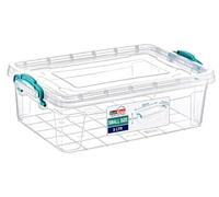 Best House | Small Plastic Storage Box with Clips & Lid | 3 Litres | Pack of 1 | L 26cm x W 17cm x H 11.5cm | Rectangle | Stackable Clear Durable Multipurpose Office Home Kitchen Tools (SMALL Size)