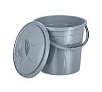 Best House | Water Bucket | 10 Litres | GREY | 1 Pc | Bucket with Lid & Carry Handle | Multipurpose Storage Container for Kitchen Garden Cleaning Water Animal Bird Feed Storage Buckets (Pack of 1)