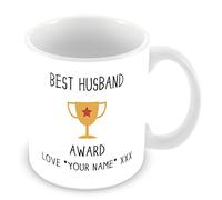 Best Husband Award Trophy Personalised Mug/Cup (Add Name Who Mug is from) Personalised Gift Yellow