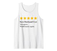 Best Husband Ever No Regrets Would Marry Again Five Stars Tank Top