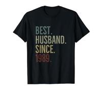 Best Husband Since 1989 Epic Couple Wedding Anniversary Value Graphic T-Shirt, Men, Black, S