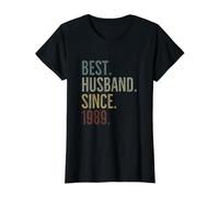 Best Husband Since 1989 Epic Couple Wedding Anniversary Value Graphic T-Shirt, Women, Black, S