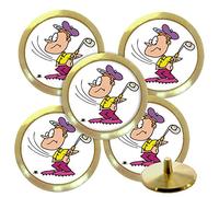 Best Impressions Personalised Solid Brass Golf Ball Markers (Golfer Swinging Club)