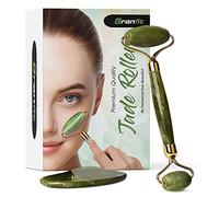Best Jade Roller & Gua Sha Scrapping Tool Set by BRANFIT - Ultimate Skin Care Solution for Anti-Aging & Anti-Wrinkle - 100% Natural Jade Stone Face Roller is also Perfect as Neck & Puffy Eyes Massager
