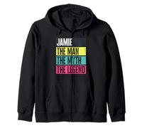 Best Jamie Retro Name Funny Man Myth Legend Quote Zip Hoodie
