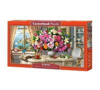 Castorland Hobby Panoramic Summer Flowers and Cup of Tea Jigsaw Puzzle, 4000 Pieces Set