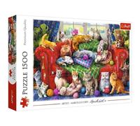 Trefl 26198 Piece Jigsaw, Kittens on The Sofa 1500 Teile Katzen, Modernes DIYPuzzle, Kreative Unterhaltung, Spaß, Klassische Puzzles mit Tieren, für Erwachsene und Kinder ab 12 Jahren