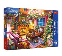 Trefl Premium Plus Quality, Disney Christmas Cottage-1000-Piece, Character Puzzles Series, for Adults and Children 14+ Years, Multicoloured, 10916