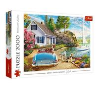 Trefl 27124 2000 Elements Dogs, Summer, Sailing Boat, Modern DIY Puzzle, Creative Entertainment, Fun, Classic Puzzle with Animals, for Adults and Children from 12 Years, Holiday Port