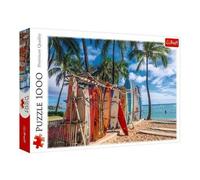 Trefl Waikiki Beach Hawaii - 1000 Piece Jigsaw Puzzles for Adults & Children Aged 12+ Surf Boards & Palm Trees Puzzle