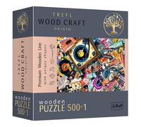 Trefl - Wooden Puzzle: In the World of Music - 500+1 Pieces, Wood Craft, Irregular Shapes, 50 Figures, Modern Premium Puzzle Game, DIY, for Adults and Children from 12 Years