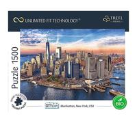 Trefl 26189 1500 Elements Thickest Cardboard Organic ECO City Landscape Entertainment for Adults and Children from 12 Years UFT Puzzle Cityscape Manhattan New York USA