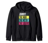 Best Johnny Retro Name Funny Man Myth Legend Quote Zip Hoodie