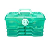 Best Kept Portable Cosmetic Organizer with Compartments | Makeup Organizer Box for Vanity | Skin Care | Jewelry | Cosmetic Train Case | Hair & Grooming Storage Case | Green Translucent