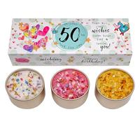 Best Kept Secrets Three Lites Birthday Age Decorated Tea Light Candles (50th)