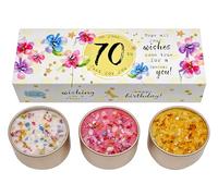 Best Kept Secrets Three Lites Birthday Age Decorated Tea Light Candles (70th)