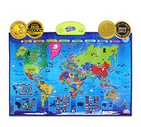 BEST LEARNING i-Poster My World Interactive Map - Educational Talking Toy for Children of Ages 5 to 12 Years Old - Perfect Geography Learning Game as Birthday Gift for Kids Ages 8-12