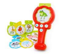 BEST LEARNING Shake & Learn Alphabet - Baby Toddler Talking Card Toy | Insert-and-Rattle Play, 13 Picture Cards, Letters Animals Instruments Vehicles, 7 Sing-Along Tunes, 6 to 36 Months