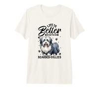 Best Life with Bearded Collie Premium T-Shirt