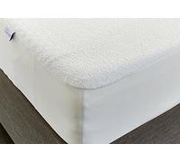 Best Linen 100% Waterproof Mattress Protector - Deep 35 Cm Stretch Skirt - Terry Towel Mattress Topper Machine Washable Anti-Allergy Fitted Mattress Cover (Super King)