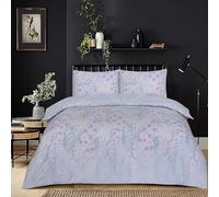 Best Linen 4 Piece Duvet Cover Set Microfiber Quilt Cover Pillow Case & Fitted Sheet Complete Bedding Set Easy Care Machine Wash Anti Allergic (Orchids 1, Double)