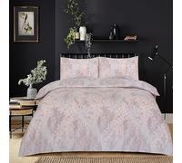 Best Linen 4 Piece Duvet Cover Set Microfiber Quilt Cover Pillow Case & Fitted Sheet Complete Bedding Set Easy Care Machine Wash Anti Allergic (Orchids 2, King)