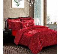 Best Linen Crushed Velvet Duvet Cover Set 3 Piece Solid Quilt Cover Bedding Set With 2 Pillow Cover Soft Easy Care Machine Washable Hypoallergenic (Burgundy, King) (santo001)