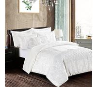 Best Linen Crushed Velvet Duvet Cover Set Soft Machine Washable Hypoallergenic 3 Piece Solid Quilt Cover Bedding Set With 2 Pillow Cover (Off White, Super King)