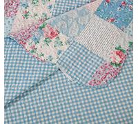 Best Linen Quilted Patchwork Bedspread Comforter Bed Throw with Pillow Sham Floral Design 3 Piece Quilted Coverlet Bedding set (Floral Blue, Super King 3 Piece) (PrintedP001)