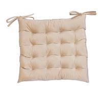 Best Linen Seat Pad Velvet Cushion Cover for Dinning Garden Kitchen Chairs with Tie Seat Pad 16 Stitch Comfortable Chair Pads with Polyester Filling 40x40 Cm (Pack Of 2, Beige)