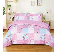 Best Linen Single Duvet Cover Set with 1 Pillowcase 100% Microfiber Soft & Breathable Bedding Set Easy Care Machine Washable (Floral Pink, Single 2 Piece)