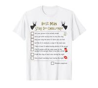 Best Man Stag Do | Fun Bachelor Party Night Dares Checklist T-Shirt