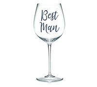 Best Man Vinyl Sticker Decal Transfer for Wine Glasses, Mugs, Gift Box, Bag, Wedding, Stag Night (Small - 3cm Tall Capital Letter Height, Silver)