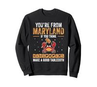Best Maryland Flag Apparel Men Women Blue Grab Seafood Sweatshirt