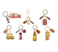 Best Mix of Famous London Icons Souvenir Set of 7 Metal Key Rings