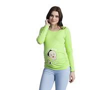 Best Mom Ever - Funny Cute Sweet Lovely Maternity Long Sleeved T-Shirt with Print Pattern Pregnancy Gift (Green, Large)
