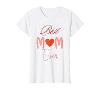 Best Mom Ever Heartfelt Value Graphic T-Shirt, Women, White, L