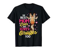 Best Mom Ever Loves Giraffes Mama Mommy Mum Wife Mother T-Shirt