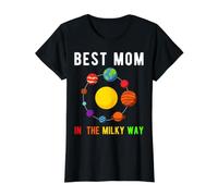 Best Mom in The Milky Way Galaxy Space Science Mother Ever Value Graphic T-Shirt, Women, Black, S