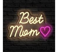 Best Mom Neon Light Sign LED Light Sign for Living Room Bedroom Wall Decor, Gift for Mother's Day