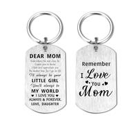 Best Mum Birthday Keyring Keychain Gifts from Daughter - I'll Always Be Your Little Girl, You'll Always Be My World - Remember I Love You Mom Key Rings Presents