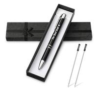 Best Mum Dad Auntie Pen Gifted Box Solid Metal Ballpoint Pen Black Ink for Thank You Mom Women Birthday Mother's Father Boss (Black-Dad, 1Pen+1GiftBox+2Refill)