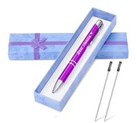 Best Mum Dad Auntie Pen Gifted Box Solid Metal Ballpoint Pen Black Ink for Thank You Mom Women Birthday Mother's Father Boss (Purple-Auntie, 1Pen+1GiftBox+2Refill)