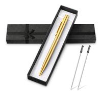 Best Mum Dad Auntie Pen Gifted Box Solid Metal Ballpoint Pen Black Ink for Thank You Mom Women Birthday Mother's Father Boss (Gold, 1Pen+1GiftBox+2Refill)