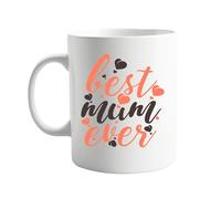 Best Mum Ever 11oz Ceramic Mug - Heartwarming Gift for Mummy - Fun, Thoughtful Present for Mother's Day, Birthdays, or Any Occasion - Durable, Dishwasher & Microwave Safe
