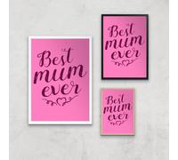 Best Mum Ever Art Print - A3 - White Frame