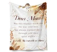 Best Mum Ever Blanket - Soft & Cosy Flannel Throw for Mum - Heartwarming Gift from Daughter or Son for Mother’s Day, Birthday, Christmas & Valentines - Perfect for Napping, Travel & Everyday Comfort