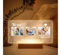 Best Mum Ever Gifts, Personalised MUM Photo Frames with Photo, Customised Picture Frame with Night Light, Customised Mothers Day Gifts for Mum from Daughter Son Kids